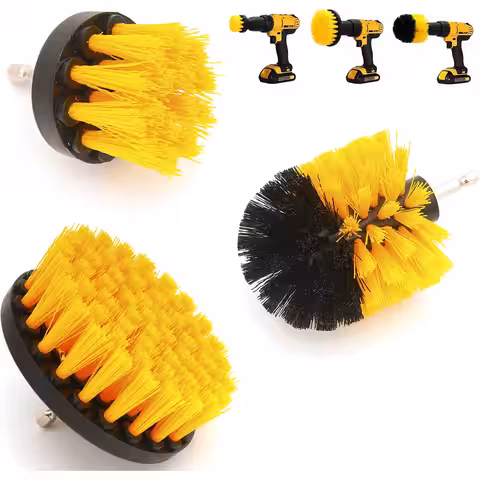 Set med 3 nylonborstar för rengöring med borrmaskin