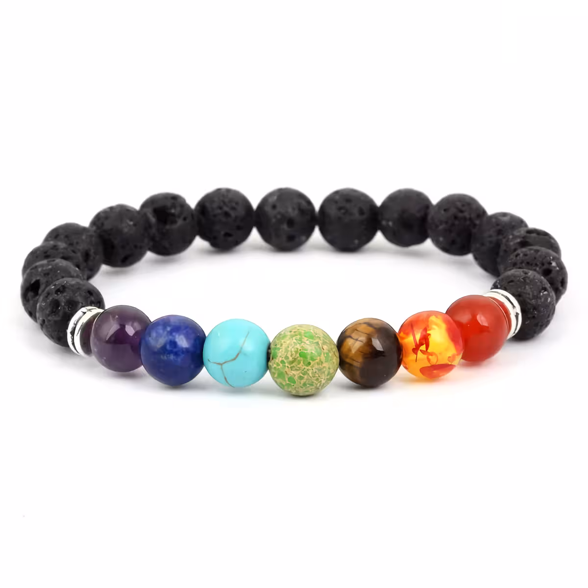 Brățară chakra pentru yoga cu ochi de tigru și hematit Brățară spirituală pentru yoga cu pietre semiprețioase naturale și ochi de tigru