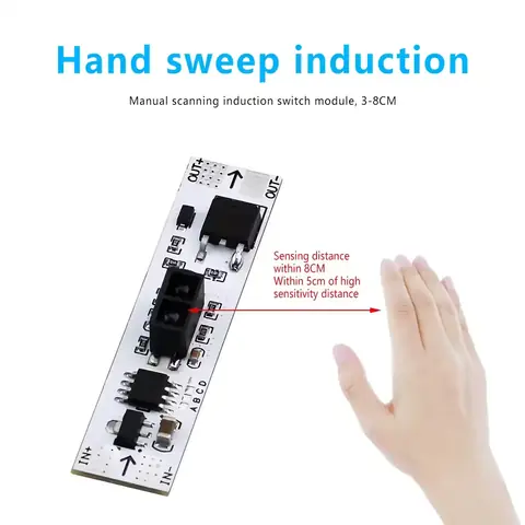 Modul senzor palmă cu scanare pe distanță scurtă, compatibil doar cu 12V DC