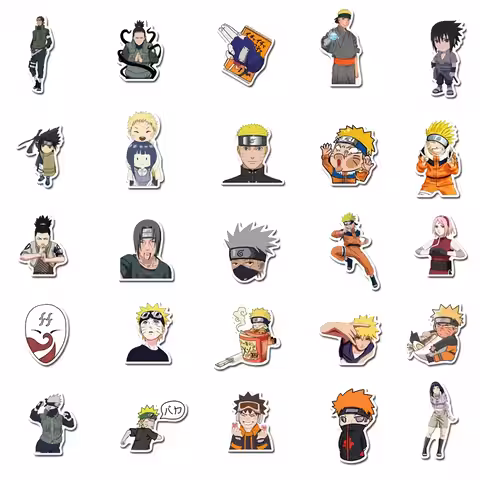 Set med vatten- och UV-resistenta Naruto-klistermärken