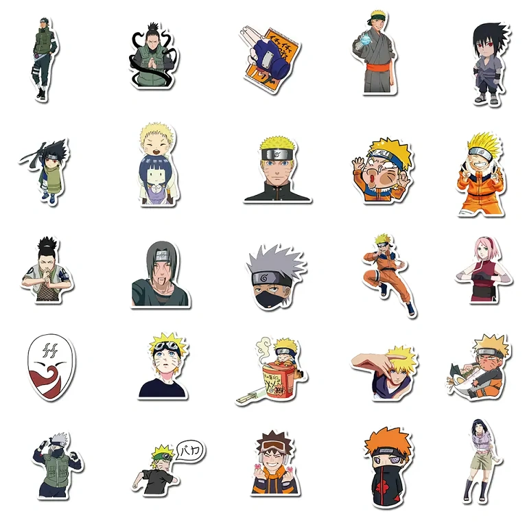 Voděodolné vinylové samolepky Naruto Sada samolepek Naruto odolná proti vodě a UV