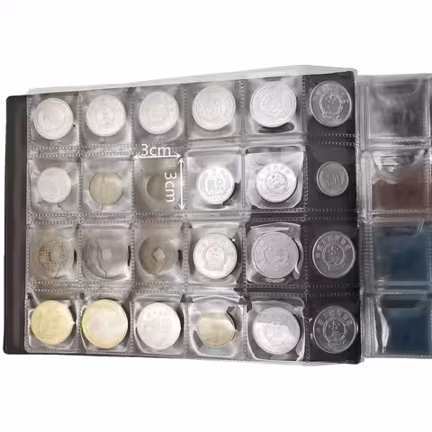 Organizér na mince, veľká kapacita, 10 strán