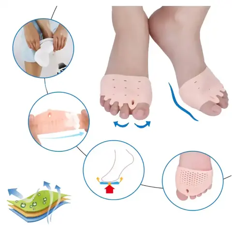 Korektorová oddělovací ortéza prstů na noze Hallux Valgus ochranné silikonové držáky denní noční lékárna
