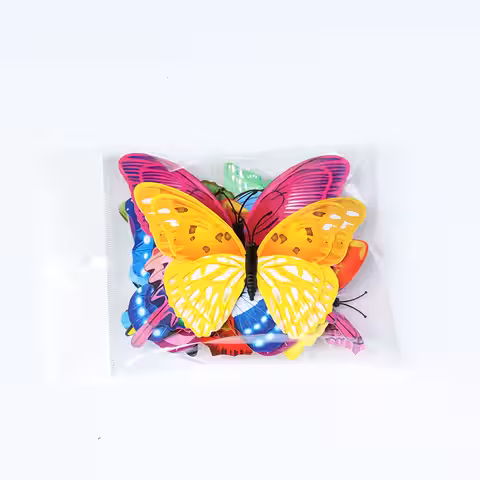 Fluturi 3D decorativi – set 12 bucăți Fluturi decorativi cu efect 3D, magnet și benzi adezive incluse