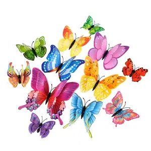 Fluturi decorativi 3D cu magnet și adeziv pentru decor perete, perdea sau mobilă