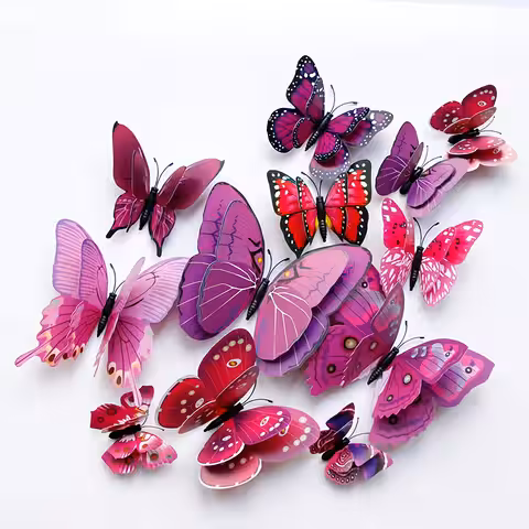 Fluturi cu aripi duble 3D – decor pentru acasă Set de fluturi 3D cu aripi mobile – efect natural și aspect elegant