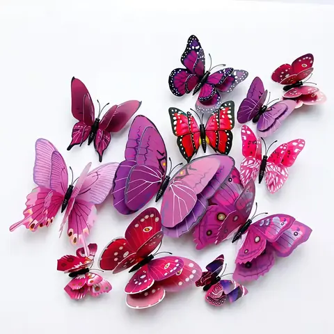 Fluturi cu aripi duble 3D – decor pentru acasă Set de fluturi 3D cu aripi mobile – efect natural și aspect elegant