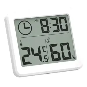 Termometru digital cu higrometru și ceas, pentru camera, cu afișaj LCD mare