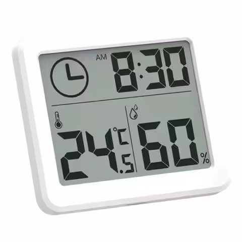Termometru digital cu higrometru și ceas, pentru camera, cu afișaj LCD mare