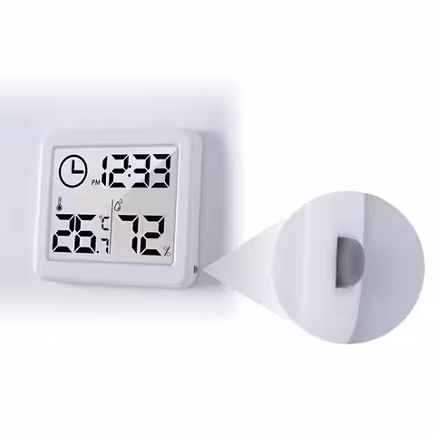 Higrometru electronic cu ceas – cameră copii / birou Aparat de măsurat temperatura și umiditatea – ideal pentru locuință sau birou