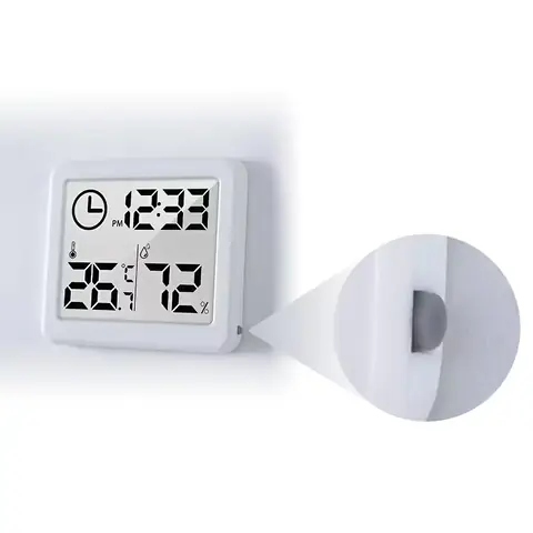 Higrometru electronic cu ceas – cameră copii / birou Aparat de măsurat temperatura și umiditatea – ideal pentru locuință sau birou