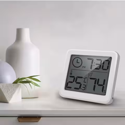 Termometru interior cu umidometru – LCD mare Termometru și umidometru digital interior cu afișaj mare și design slim