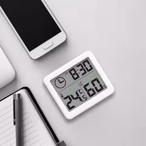 Senzor cameră – higrometru cu ecran mare LCD Dispozitiv pentru controlul climatului în cameră, cu ecran LCD și design modern