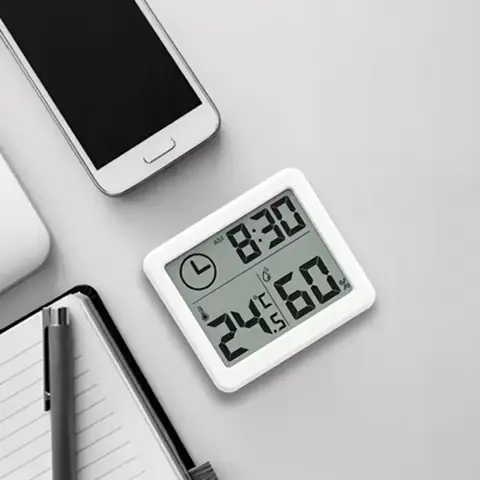 Senzor cameră – higrometru cu ecran mare LCD Dispozitiv pentru controlul climatului în cameră, cu ecran LCD și design modern