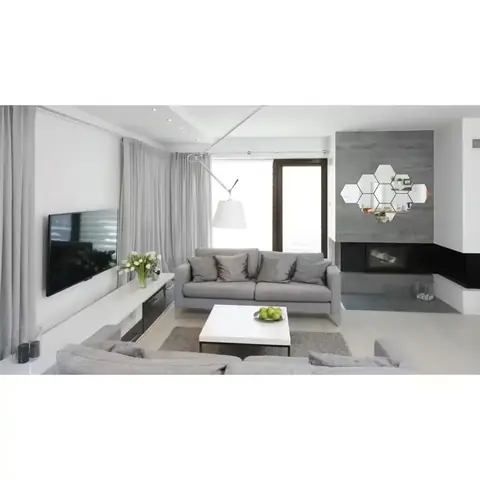 Set oglinzi hexagonale moderne cu efect decorativ spectaculos