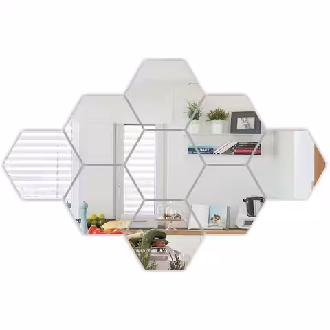 Mozaikové zrkadlá hexagonálne na dekoráciu stien