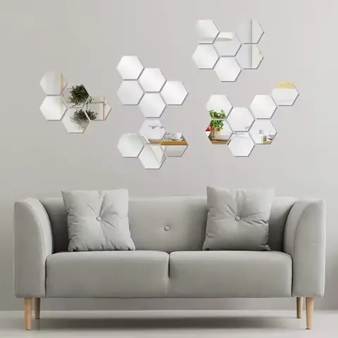 Set oglinzi decorative hexagonale – soluție creativă pentru decorare
