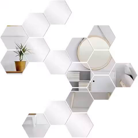 Akrilové hexagonálne zrkadlá na stenu pre moderný interiérový dizajn