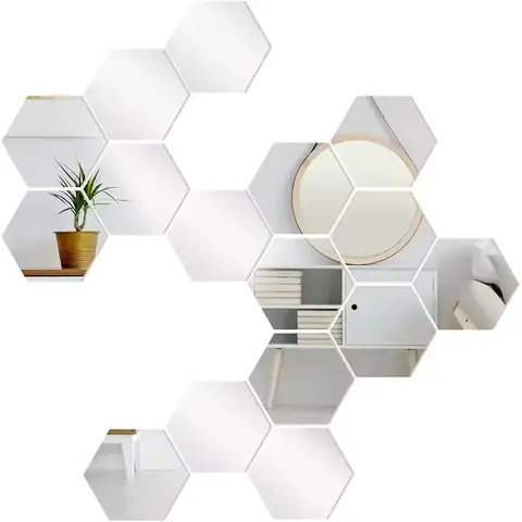 Set modern oglinzi de perete acrilice hexagonale Oglinzi de perete acrilice hexagonale pentru design interior modern
