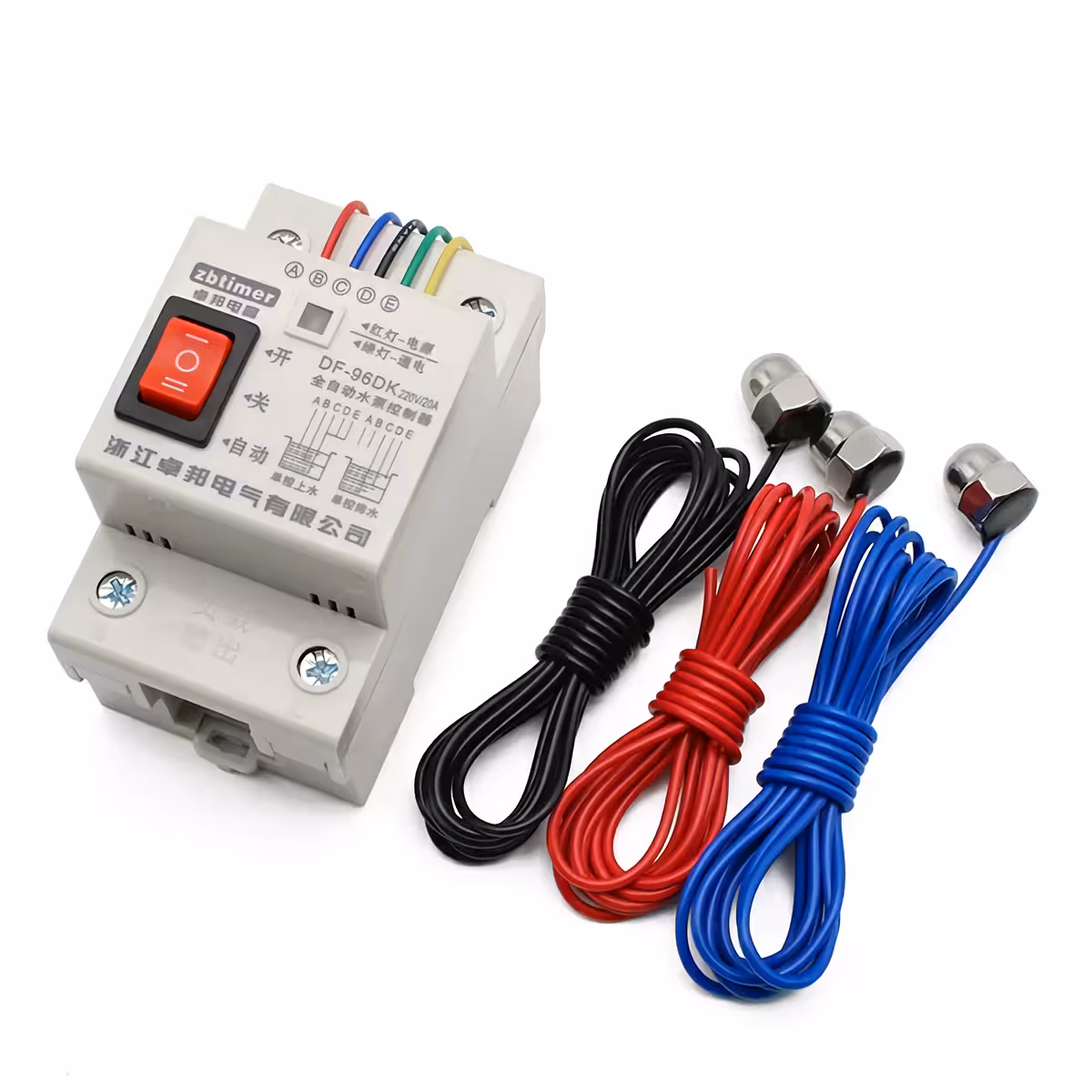 Releu de control automat al nivelului apei în bazine, cu 3 senzori de nivel și funcționare AUTO/MANUAL