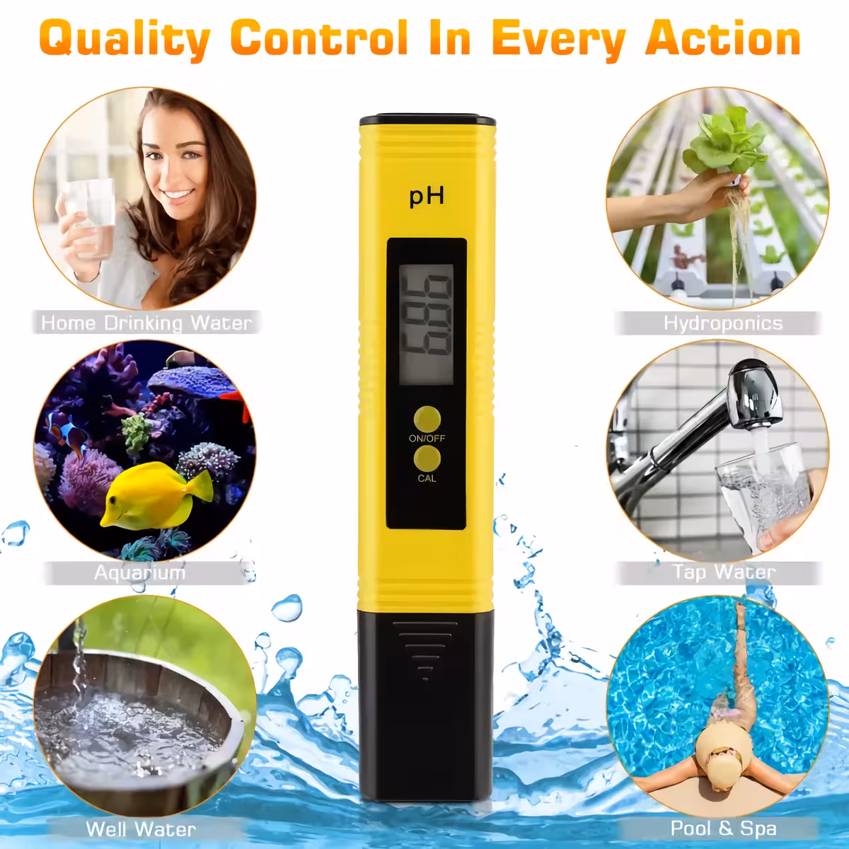 Analizator pH electronic cu senzor temperatură Dispozitiv digital cu senzor integrat pentru compensare automată a temperaturii