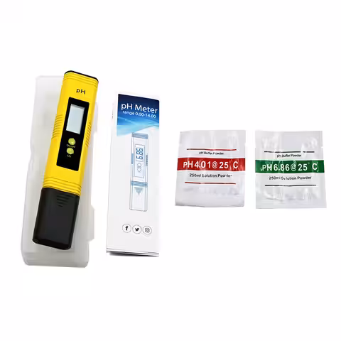 Automatický pH tester s kalibračnými roztokmi a LCD displejom