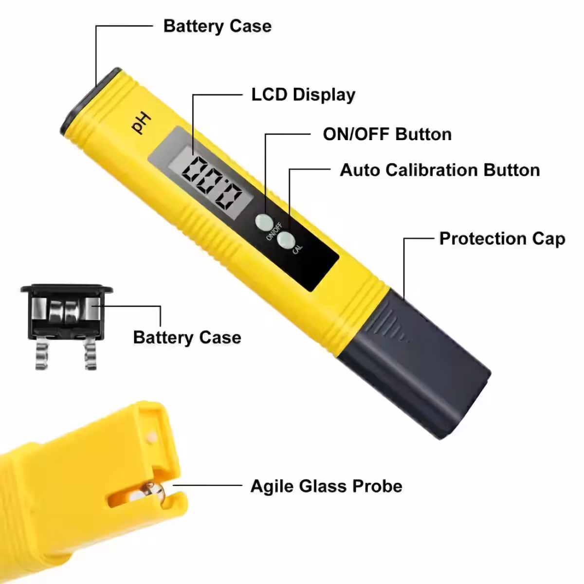 pH-metru apă tip stilou – precizie ridicată Stilou tester pH cu precizie 0.01 – ideal pentru acvarii, bazine, fântâni