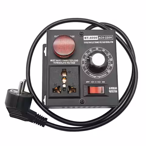 Variator de tensiune și turație 4000W cu priza și voltmetru integrat