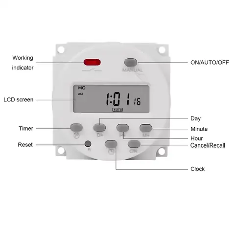 Temporizator programabil cu display pentru 12V Releu electronic cu funcții multiple ON/OFF, ciclu programabil și precizie ridicată