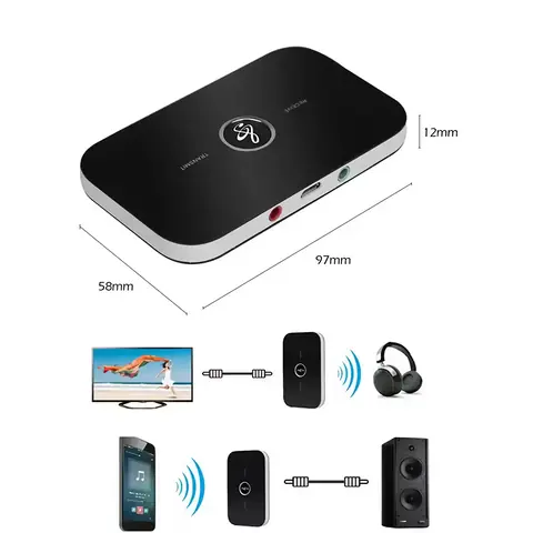 Bluetooth 5.0 audio vysílač přijímač modul pro auto TV rca USB jack