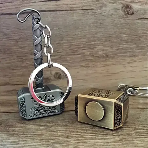 Breloc mini Mjolnir Thor Mini ciocan Thor din metal, breloc tematic Marvel
