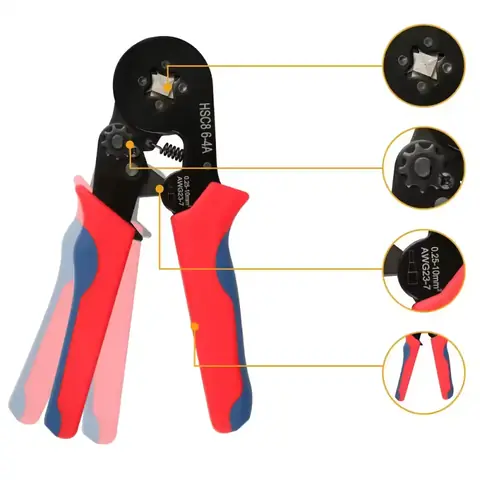 Set clește și terminale tip ferule Trusă completă cu clește ergonomică și pini izolați tip ferule