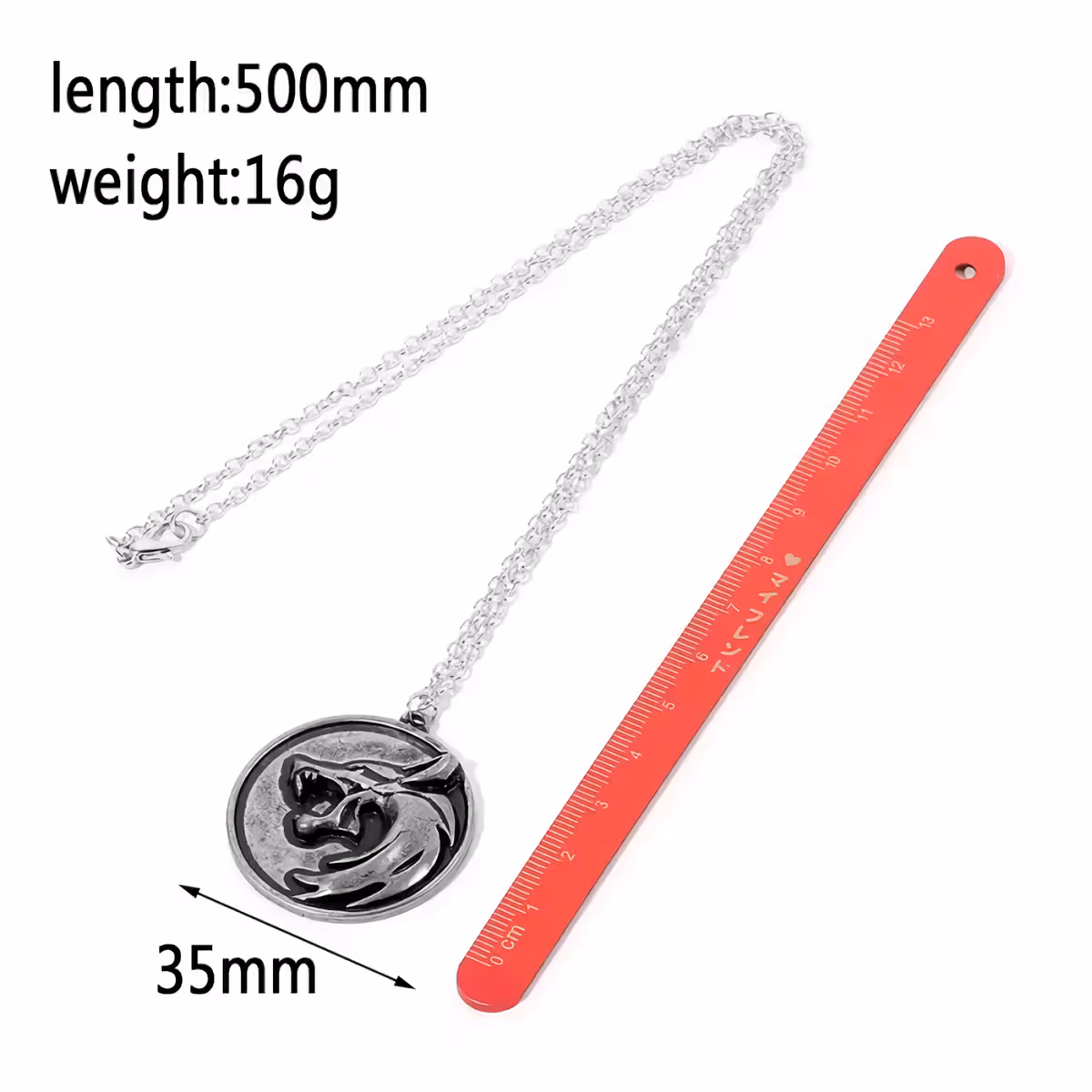 Set cadou The Witcher colier + breloc Set cadou cu tematică Witcher, pandantive cap de lup, calitate superioară
