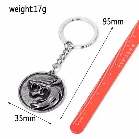 Maskulina Witcher-accessoarer med vargdesign, antiksilver