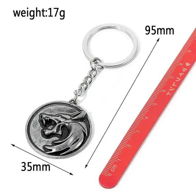 Мъжки аксесоари с дизайн на вълк Witcher, антично сребро