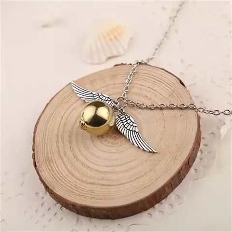 Pandantiv Snitch Aurie Harry Potter Pandantiv cu Snitch Aurie și aripi de înger – stil Harry Potter