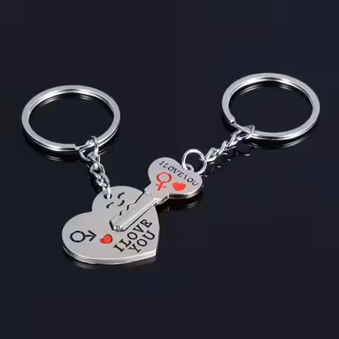 BFF-nyckelringar med hjärta och nyckel – symbolisk present