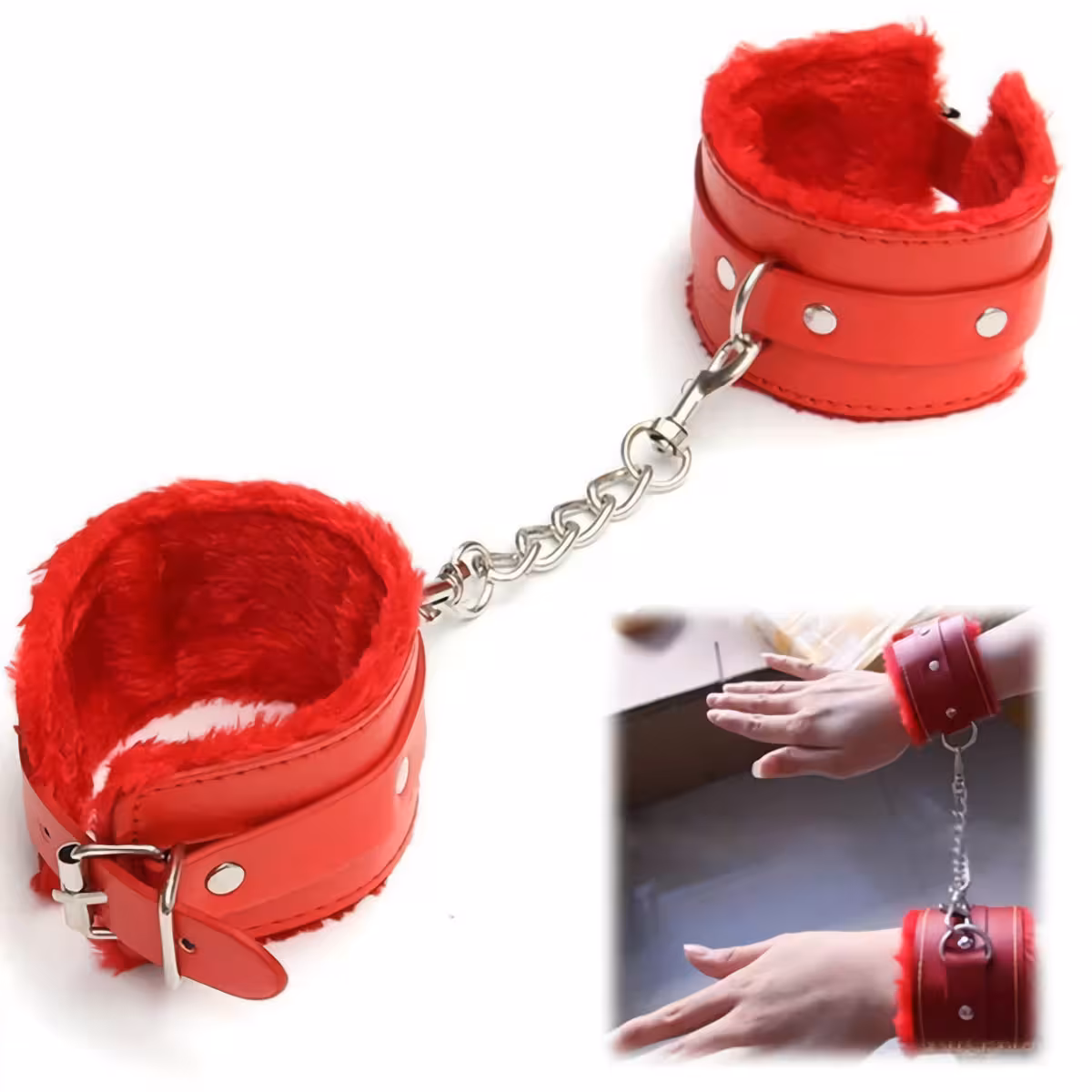 Cătușe erotice pentru jocuri în dormitor Accesoriu erotic pentru restricție, ideal pentru preludiu și fantezii