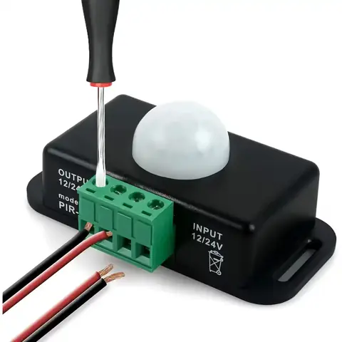 Pohybový senzor přítomnosti schéma PIR 12v 24v 6A
