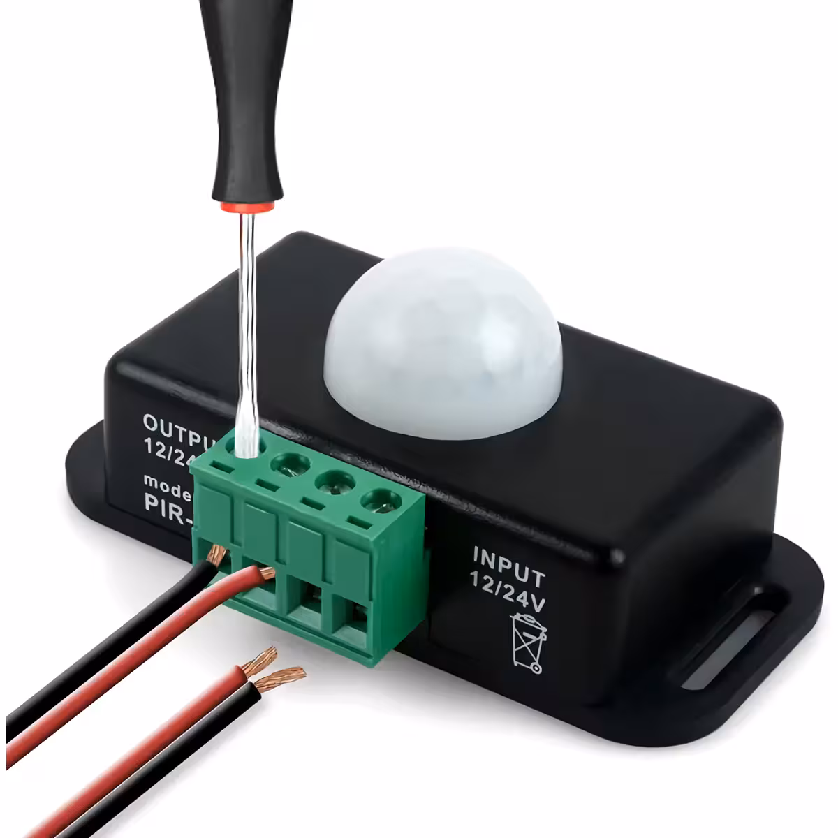 Senzor infraroșu PIR cu comutator 12V-24V Senzor infraroșu PIR pentru detectarea mișcării, compatibil 12-24V, comutator automat iluminat