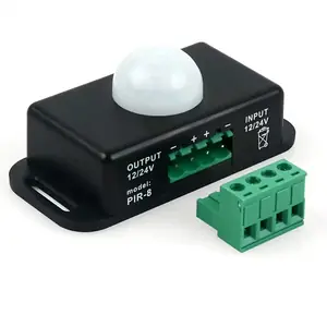 Senzor PIR detectare mișcare 12-24V, curent maxim 6A, pentru LED-uri și corpuri de iluminat