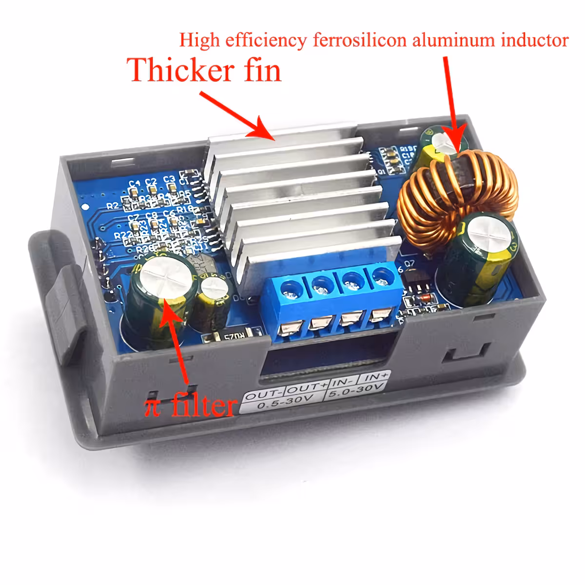 Regulator tensiune și curent reglabil 30V 4A pentru laborator Modul sursă DC-DC reglabilă pentru laborator, tensiune 0.5-30V, curent până la 4A