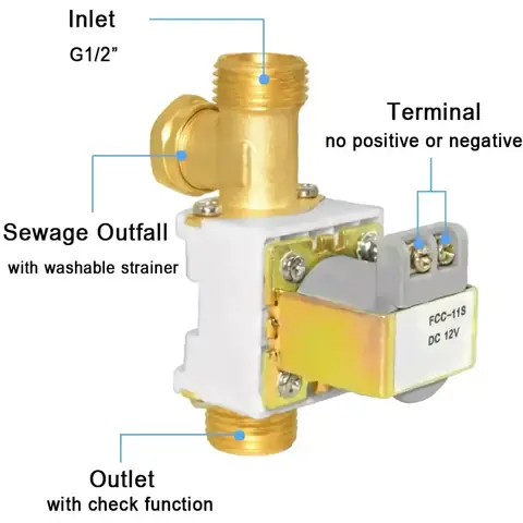 Solenoidový ventil 12V závit ½ vzduchu voda normálně zavřené elektro elektromagnetický ventil