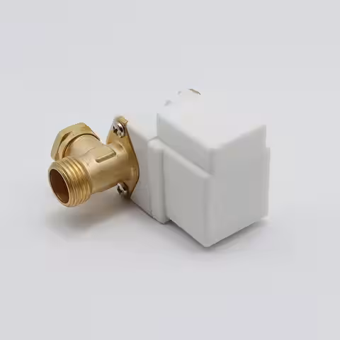 Normalt stängd 12V-mässingsventil med lätt rengörbart filter, för lågviskösa vätskor