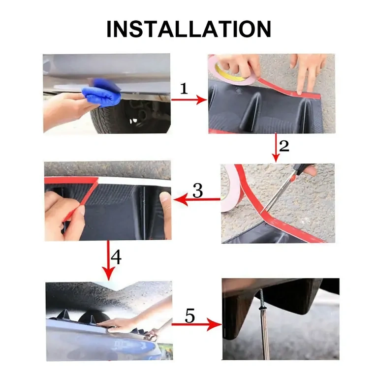 Spoiler zadního nárazníku univerzální kompatibilita Univerzální spoiler pro zadní nárazník, snadná montáž a nastavení