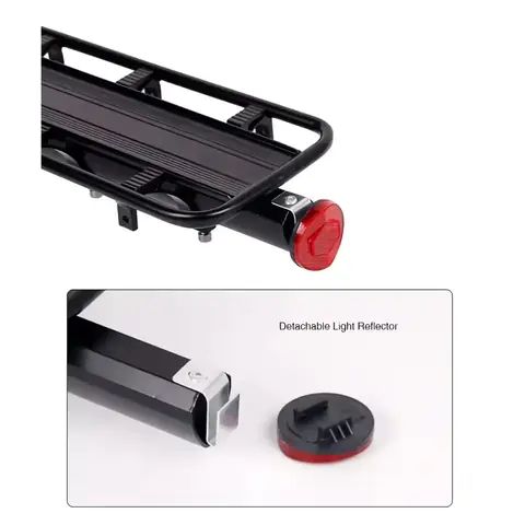 Portbagaj MTB cu prindere tija și reflector spate inclus Suport spate bicicletă MTB cu reflector și cleme de fixare