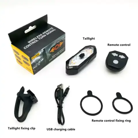 Lampă semnalizare bicicletă, reîncărcabilă USB Semnalizare stânga/dreapta cu alimentare USB pentru bicicletă