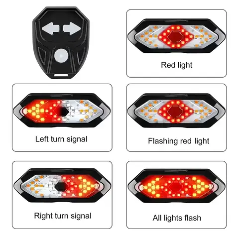 Kit lumină semnalizare bicicletă cu baterie reîncărcabilă Lampă cu acumulator integrat, ușor de reîncărcat