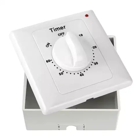 Întrerupător de perete cu temporizator reglabil 1–60 minute Temporizator mecanic cu rotire pentru controlul duratei de funcționare
