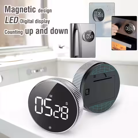 Digitálny magnetický časovač ideálny do kuchyne, s alarmom a veľkým displejom
